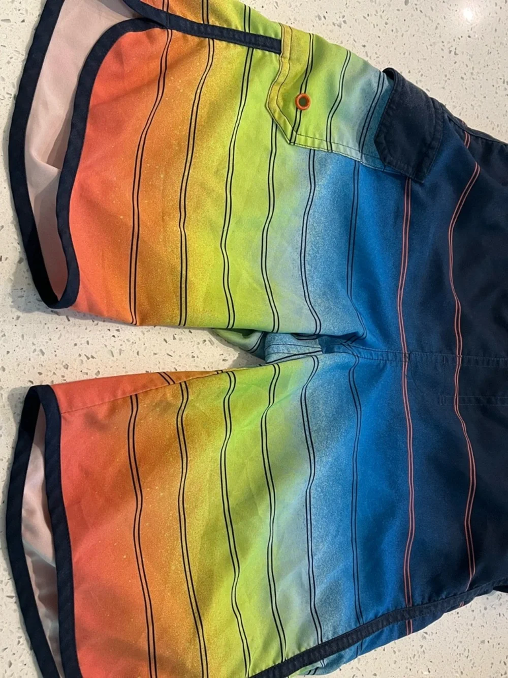 Hurley, Ocean Coast, & Wonder Nation Boys' Multi-Stripe Board Shorts Trio - Picture 3 of 14